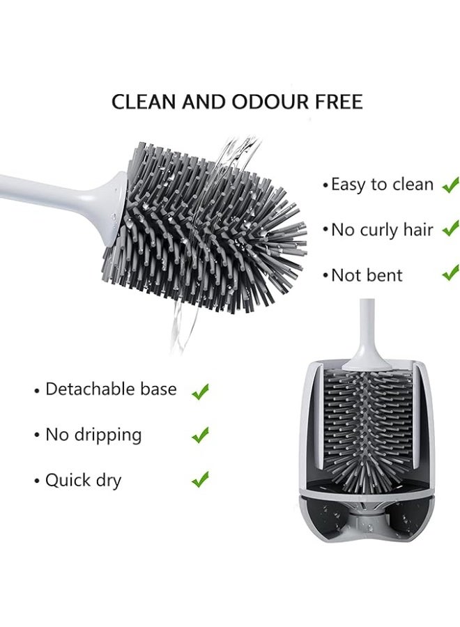 فرشاة تنظيف المرحاض من مونكان، فرشاة وحامل لحوض المرحاض، فرشاة حمام، فرشاة تنظيف المرحاض للحمام، فرشاة تنظيف أرضية وجدارية للمرحاض بدون حفر - Image 3